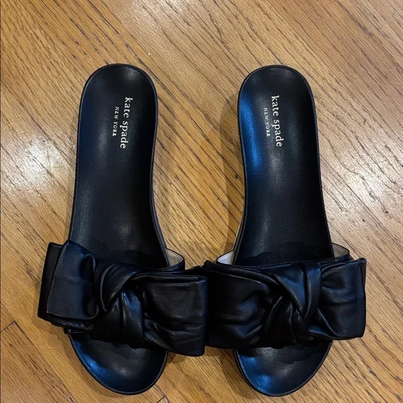 Kate Spade Black Bow Flats - Picture 2 of 9